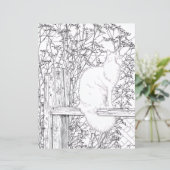 Coloring Page - Cat on Fence (スタンド正面)