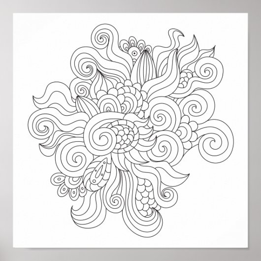 Coloring Page Crazy Doodle ポスター (正面)
