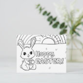 Coloring Postcard Hoppy Easter Bunny with Egg シーズンポストカード (スタンド正面)