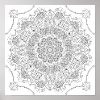 Coloring Poster – Spirals ポスター