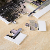 Colorizedの平らな鉄の建物のパズル ジグソーパズル (側面)