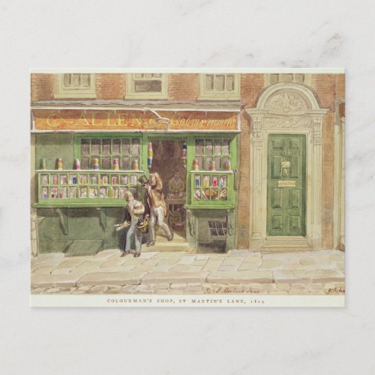 Colorman's Shop, St Martin's Lane, 1829 ポストカード (正面)