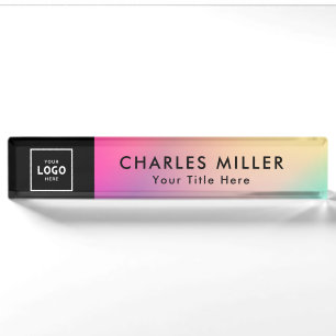 Colormixのシンプルプロフェッショナルモダンロゴ デスクネームプレート
