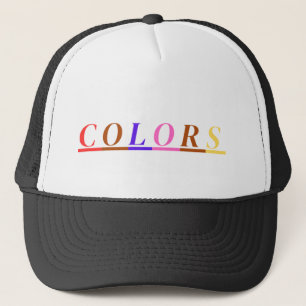 COLORS各文字をカラーで印刷した数々の文字 キャップ