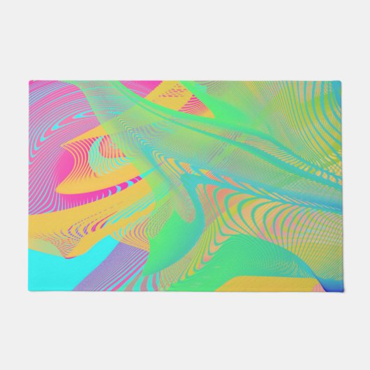 COLORS FLUO – フラクタルアート –  ドアマット (正面)