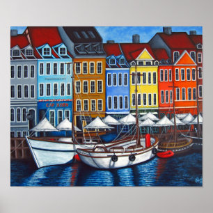 Colors of Nyhavn 24" x 20"、プリントby Lisa Lorenz ポスター