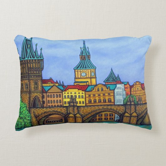Colors of Prague Pillow by Lisa Lorenz アクセントクッション (正面)