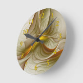 Colors of Precious Metals, Abstract Fractal Art ラウンド壁時計 (傾斜)