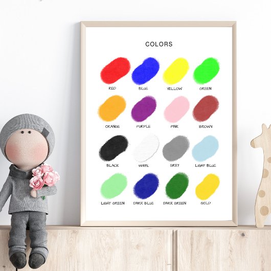 Colors Poster – Preschool Wall Art ポスター