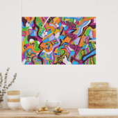 「Colorscape」抽象芸術・アート ポスター (キッチン)