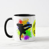Colorsplash breakdancerパーソナライズされたマグカップ マグカップ (左)