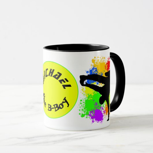 Colorsplash breakdancerパーソナライズされたマグカップ マグカップ (正面右)