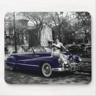 Colorsplash Woman 1950のBuick Roadmaster Car Auto マウスパッド