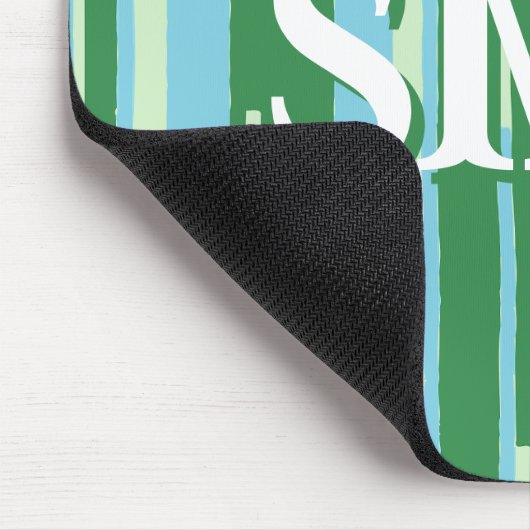 Colorstack Ikat in Green + Aqua Personalized マウスパッド (コーナー)