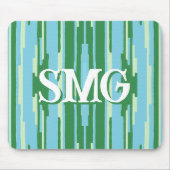 Colorstack Ikat in Green + Aqua Personalized マウスパッド (正面)