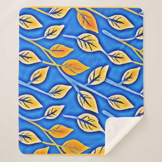 ColorVista鮮やかの葉パターン シェルパブランケット (正面)