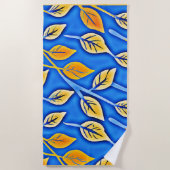 ColorVista鮮やかの葉パターン ビーチタオル (正面)