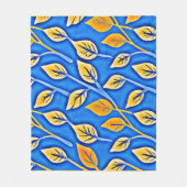 ColorVista鮮やかの葉パターン フリースブランケット (正面)