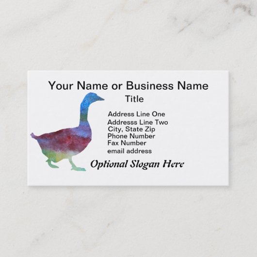 Colorwashedのガチョウ 名刺 (正面)