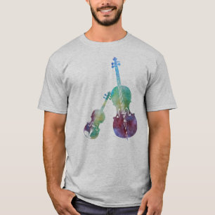 Colorwashedのバイオリンおよびチェロ Tシャツ