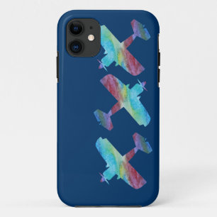 Colorwashedの3台の複葉機 iPhone 11 ケース