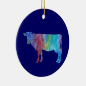 Colorwashed牛 セラミックオーナメント (右)