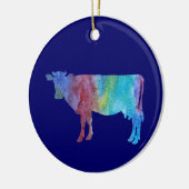 Colorwashed牛 セラミックオーナメント (左)