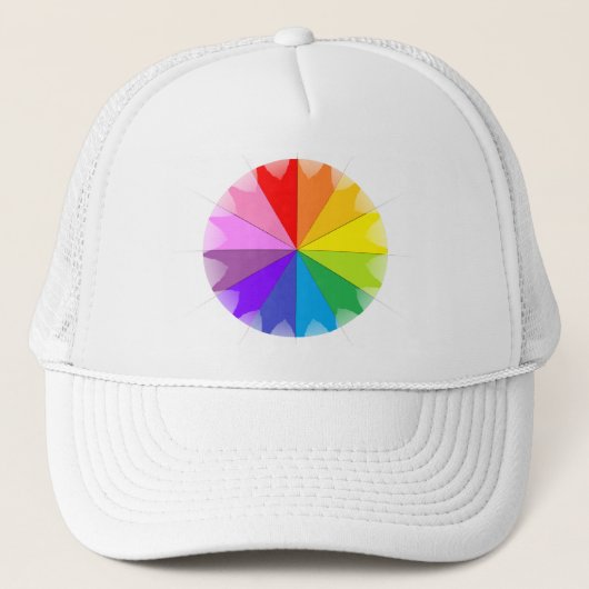 Colorwheelの虹のギフト キャップ (正面)