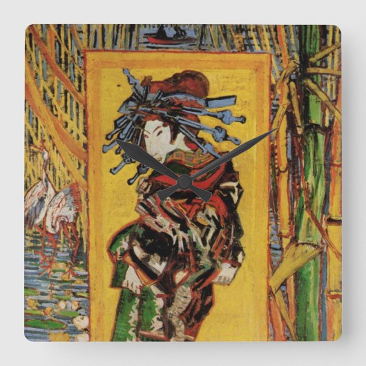 Colosan Oiran 日本の by Vincent vanゴッホ スクエア壁時計 (正面)