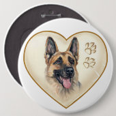 COLOSSAL 6インチドイツ羊飼いボタンピン 缶バッジ (正面&裏面)