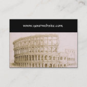 COLOSSEUMクラシックアーキテクチャ、建築明るい赤紫色 名刺 (裏面)