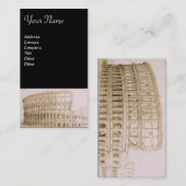 COLOSSEUM /アンティークアーキテクチャ，建築家，ブラック 名刺 (正面/裏面)