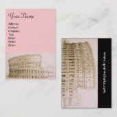 COLOSSEUM /アンティーク建築,建築用ピンク 名刺 (正面/裏面)