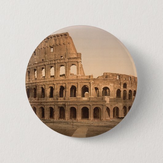 Colosseum、ローマ、イタリアの外面 缶バッジ (正面)