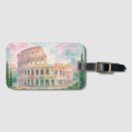 Colosseum Luggage Tag | Watercolor Rome Travel Bag ラゲッジタグ
