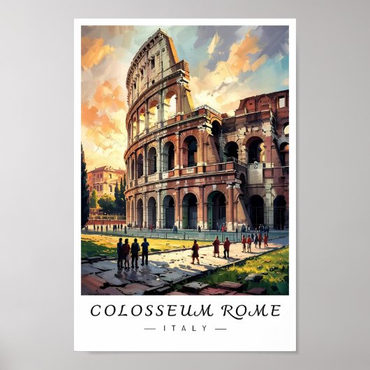Colosseum Rome Italy Wall Art, Ancient Ruin ポスター (正面)