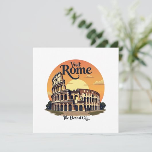 Colosseum Rome Vintage Travel Design 招待状 (スタンド正面)