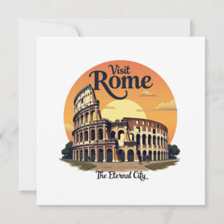 Colosseum Rome Vintage Travel Design 招待状