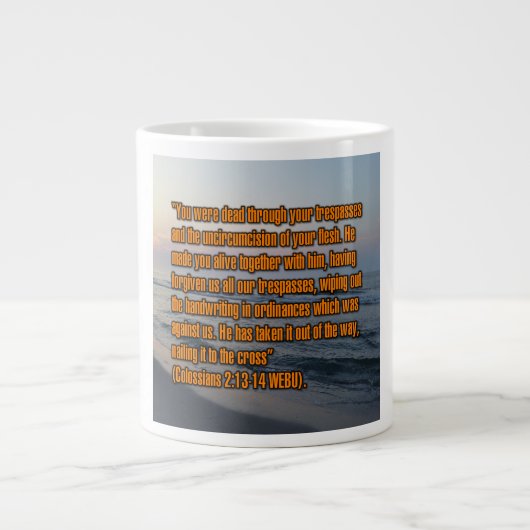 Colossians 2:13-14 WEBU Mug ジャンボコーヒーマグカップ (正面)