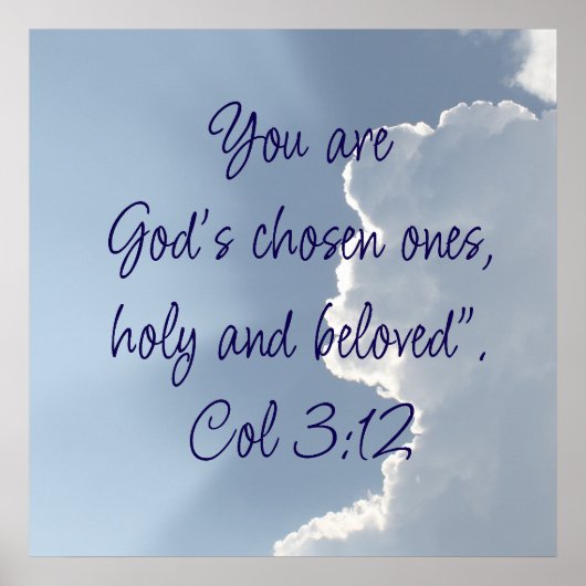  Colossians 3:12 Inspirational Bible Quote ポスター (正面)