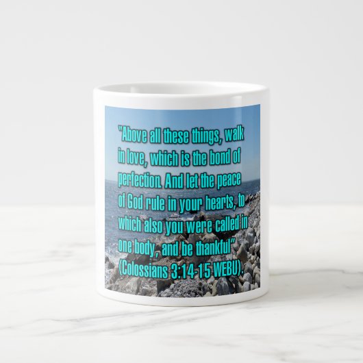 Colossians 3:14–15 WEBU Mug ジャンボコーヒーマグカップ (正面)