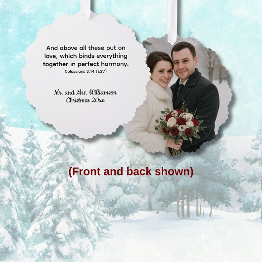 Colossians 3:14 Love and Harmony Bible Verse オーナメントカード