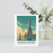 Colossus of Rhodes Seven Wonders of the World Art ポストカード (スタンド正面)