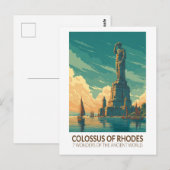 Colossus of Rhodes Seven Wonders of the World Art ポストカード (正面/裏面)