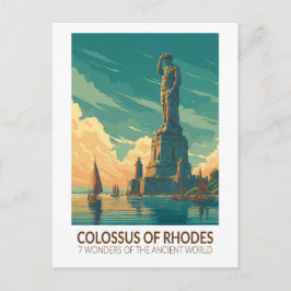 Colossus of Rhodes Seven Wonders of the World Art ポストカード