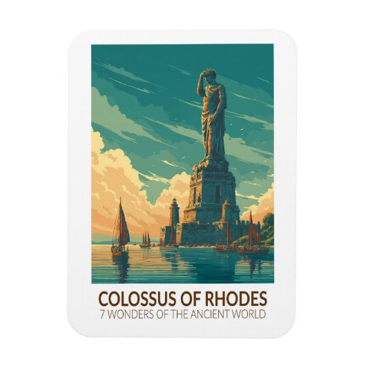 Colossus of Rhodes Seven Wonders of the World Art マグネット (縦)