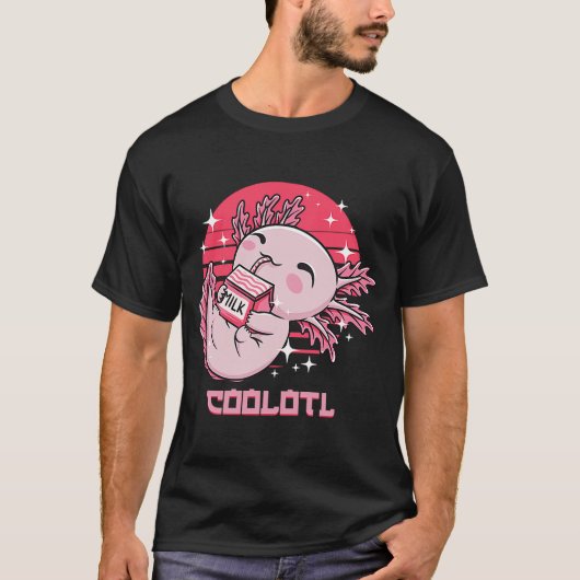 ColotlアキソロトルユーモアSalamander両生類Anima Tシャツ (正面)