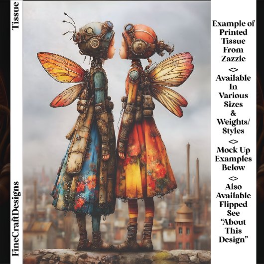 Colouful Cute Steampunk Fairies EK6L Decoupage 薄葉紙