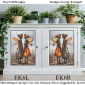 Colouful Cute Steampunk Fairies EK6L Decoupage 薄葉紙