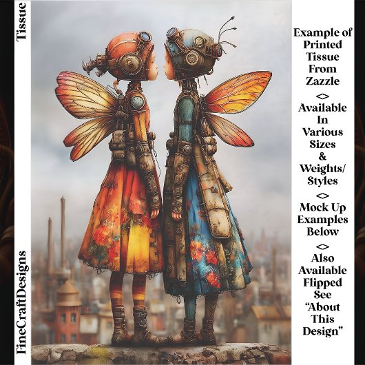Colouful Cute Steampunk Fairies EK6R Decoupage 薄葉紙